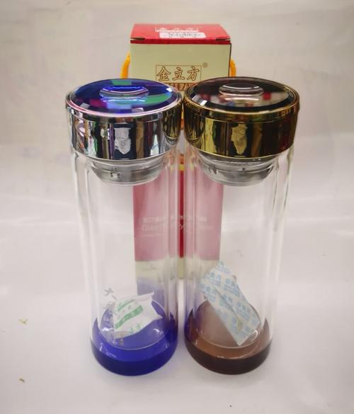 金立方雙層耐熱水晶玻璃杯泡茶杯商務(wù)辦公禮品杯批發(fā)