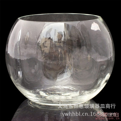 【恒惠廠(chǎng)家批發(fā)水培花透明玻璃微景觀(guān)花瓶35元球魚(yú)缸婚慶禮品直徑34cmX22cmX口徑22cm