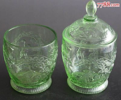 上玻廠(chǎng)出,綠玻璃開(kāi)光糖缸-se30468374-七七八八玻璃